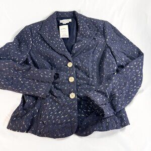 Kay Unger Jacket Blazer Plus Size 14 Blue Lace Overlay Lined